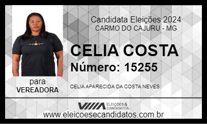 Candidato CELIA COSTA 2024 - CARMO DO CAJURU - Eleições