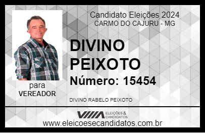 Candidato DIVINO PEIXOTO 2024 - CARMO DO CAJURU - Eleições