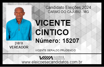 Candidato VICENTE CINTICO 2024 - CARMO DO CAJURU - Eleições