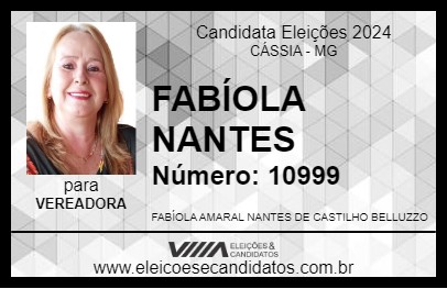 Candidato FABÍOLA NANTES 2024 - CÁSSIA - Eleições