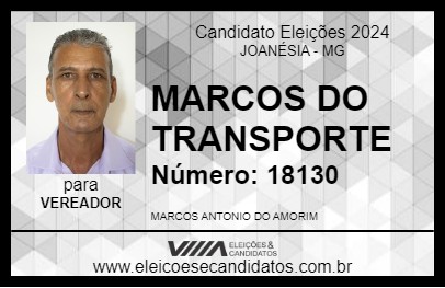 Candidato MARCOS DO TRANSPORTE 2024 - JOANÉSIA - Eleições