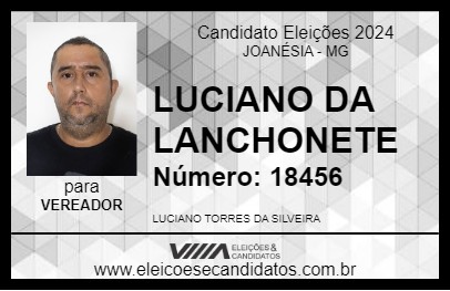 Candidato LUCIANO DA LANCHONETE 2024 - JOANÉSIA - Eleições