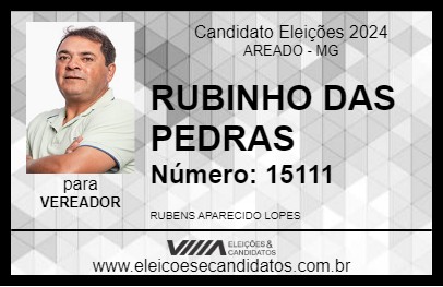 Candidato RUBINHO DAS PEDRAS 2024 - AREADO - Eleições