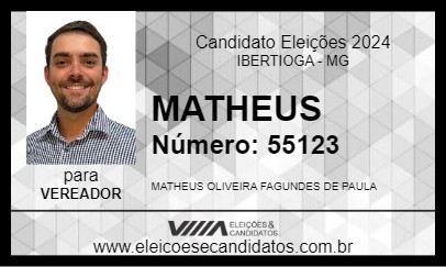 Candidato MATHEUS 2024 - IBERTIOGA - Eleições