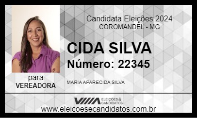 Candidato CIDA SILVA 2024 - COROMANDEL - Eleições