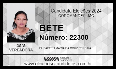 Candidato BETE 2024 - COROMANDEL - Eleições