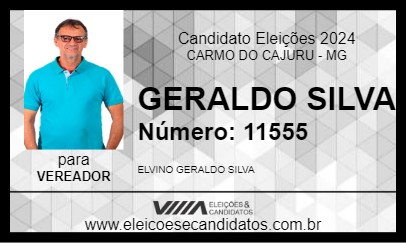 Candidato GERALDO SILVA 2024 - CARMO DO CAJURU - Eleições