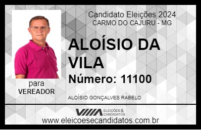 Candidato ALOÍSIO DA VILA 2024 - CARMO DO CAJURU - Eleições