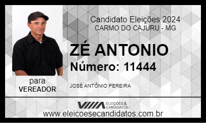 Candidato ZÉ ANTONIO 2024 - CARMO DO CAJURU - Eleições