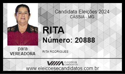 Candidato RITA RODRIGUES 2024 - CÁSSIA - Eleições