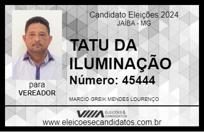 Candidato TATU DA ILUMINAÇÃO 2024 - JAÍBA - Eleições