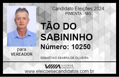 Candidato TÃO DO SABININHO 2024 - PIMENTA - Eleições