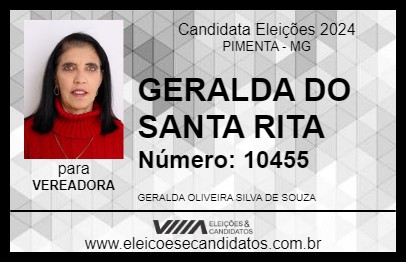 Candidato GERALDA DO SANTA RITA 2024 - PIMENTA - Eleições