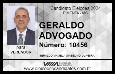 Candidato GERALDO ADVOGADO 2024 - PIMENTA - Eleições