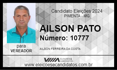 Candidato AILSON PATO 2024 - PIMENTA - Eleições