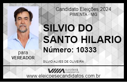 Candidato SILVIO DO SANTO HILARIO 2024 - PIMENTA - Eleições