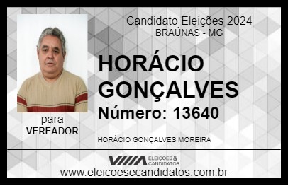 Candidato HORÁCIO GONÇALVES 2024 - BRAÚNAS - Eleições