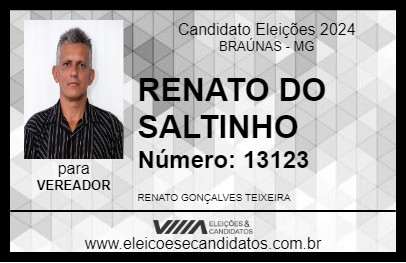 Candidato RENATO DO SALTINHO 2024 - BRAÚNAS - Eleições