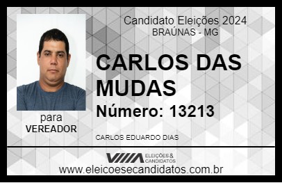 Candidato CARLOS DAS MUDAS 2024 - BRAÚNAS - Eleições