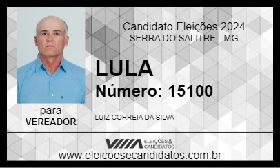 Candidato LULA 2024 - SERRA DO SALITRE - Eleições