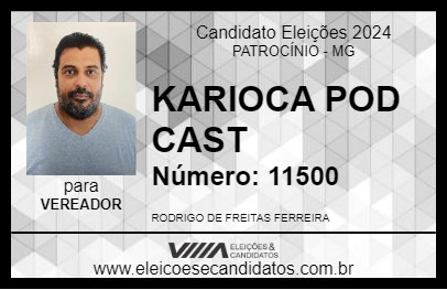 Candidato KARIOCA POD CAST 2024 - PATROCÍNIO - Eleições