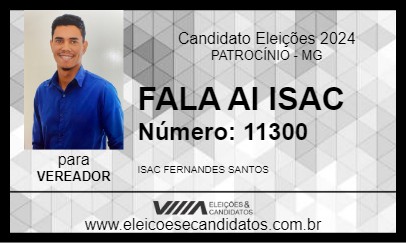 Candidato FALA AI ISAC 2024 - PATROCÍNIO - Eleições