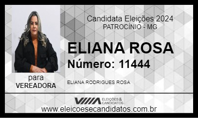 Candidato ELIANA ROSA 2024 - PATROCÍNIO - Eleições