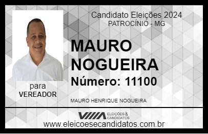 Candidato MAURO HENRIQUE NOGUEIRA 2024 - PATROCÍNIO - Eleições