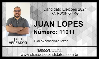 Candidato JUAN LOPES 2024 - PATROCÍNIO - Eleições