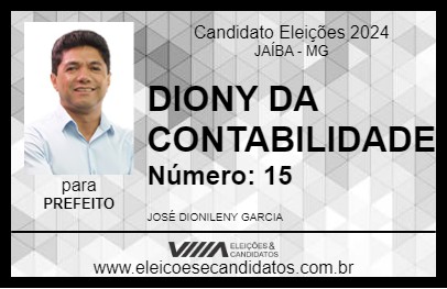 Candidato DIONY DA CONTABILIDADE 2024 - JAÍBA - Eleições