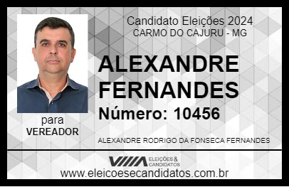 Candidato ALEXANDRE FERNANDES 2024 - CARMO DO CAJURU - Eleições