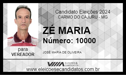 Candidato ZÉ MARIA 2024 - CARMO DO CAJURU - Eleições