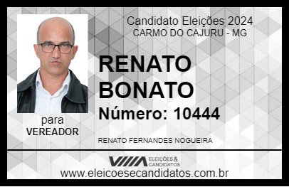 Candidato RENATO BONATO 2024 - CARMO DO CAJURU - Eleições