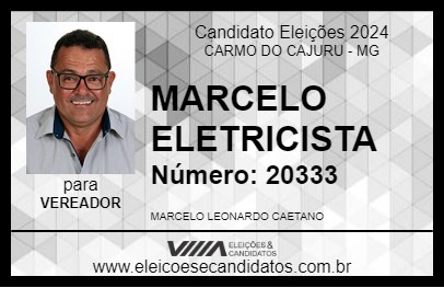 Candidato MARCELO ELETRICISTA 2024 - CARMO DO CAJURU - Eleições