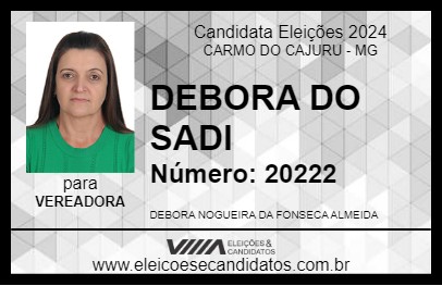 Candidato DEBORA DO SADI 2024 - CARMO DO CAJURU - Eleições