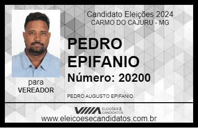 Candidato PEDRO EPIFANIO 2024 - CARMO DO CAJURU - Eleições