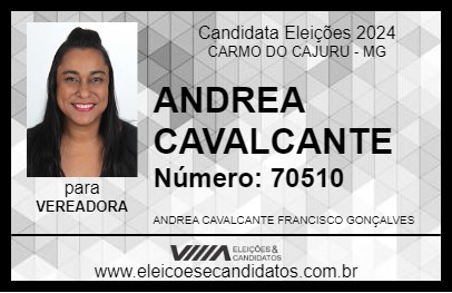 Candidato ANDREA CAVALCANTE 2024 - CARMO DO CAJURU - Eleições