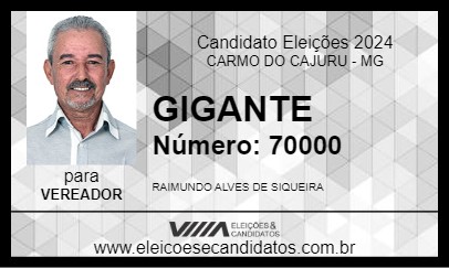 Candidato GIGANTE 2024 - CARMO DO CAJURU - Eleições