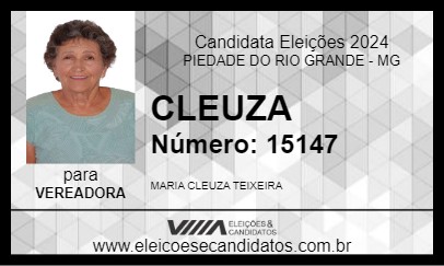 Candidato CLEUZA 2024 - PIEDADE DO RIO GRANDE - Eleições