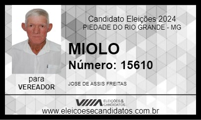 Candidato MIOLO 2024 - PIEDADE DO RIO GRANDE - Eleições