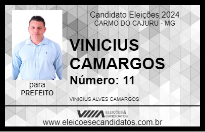 Candidato VINICIUS CAMARGOS 2024 - CARMO DO CAJURU - Eleições