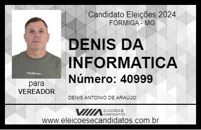 Candidato DENIS DA INFORMATICA 2024 - FORMIGA - Eleições