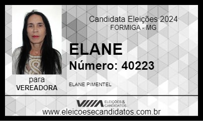 Candidato ELANE 2024 - FORMIGA - Eleições