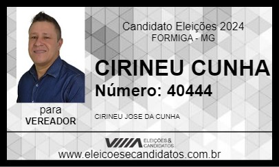 Candidato CIRINEU CUNHA 2024 - FORMIGA - Eleições