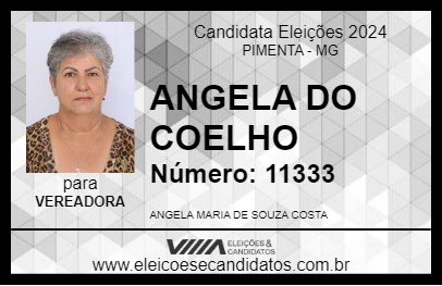 Candidato ANGELA DO COELHO 2024 - PIMENTA - Eleições