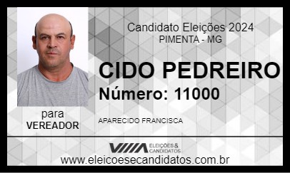 Candidato CIDO PEDREIRO 2024 - PIMENTA - Eleições