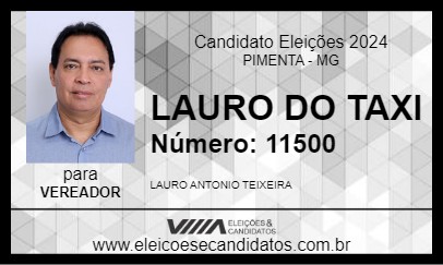 Candidato LAURO DO TAXI 2024 - PIMENTA - Eleições