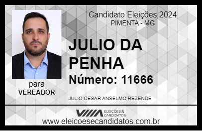 Candidato JULIO DA PENHA 2024 - PIMENTA - Eleições