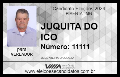 Candidato JUQUITA DO ICO 2024 - PIMENTA - Eleições