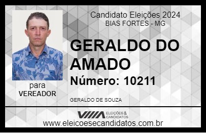 Candidato GERALDO DO AMADO 2024 - BIAS FORTES - Eleições